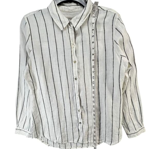 Joie White and Black Striped Blouse - Picture 7 of 14
